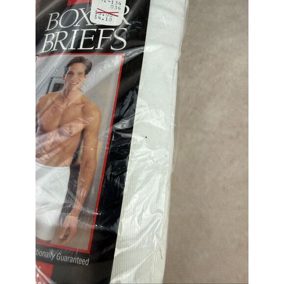Vintage 1996 HANES Mens Boxer Briefs M 2 Pack White Made In USA 32-34 NOS - Picture 4 of 8